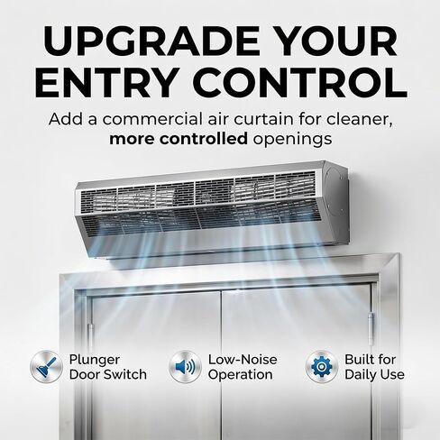 Air Curtain 36" – Stainless Steel Commercial Air Curtain with Plunger Door Switch, 120V Surface Mounted Air Door for Drive-Thru Windows, Entrances, Walk-In Coolers, and Concession Stands in Kuwait