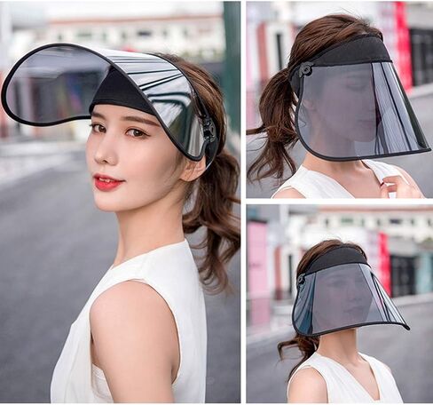 Adjustable Sun Visor Hat for Men Women with Retractable Brim, Adjustable Sun 360° Rotation Sun Visor Hat UV Protection Hat Face Shield Hat for Outdoor Camping Hiking Tennis in Kuwait
