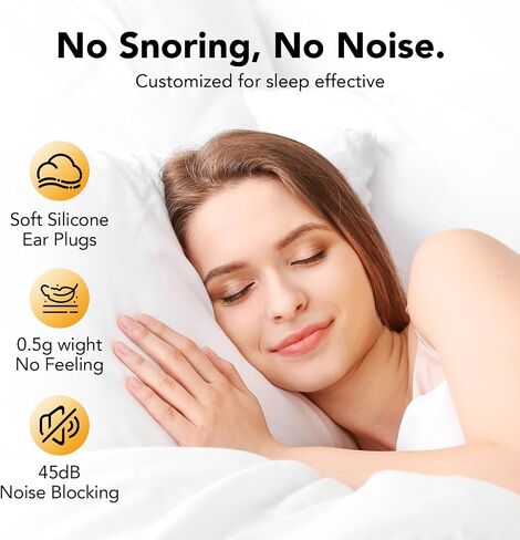 Ear Plugs for Sleeping,Noise Cancelling Silicone Earplugs,Concert,45 dB,Soft and Reusable,Hearing Protection with 8 Earpieces in 4 Sizes(XS/S/M/L),Carrying Bag,for Concert,Sleeping,Black in Kuwait