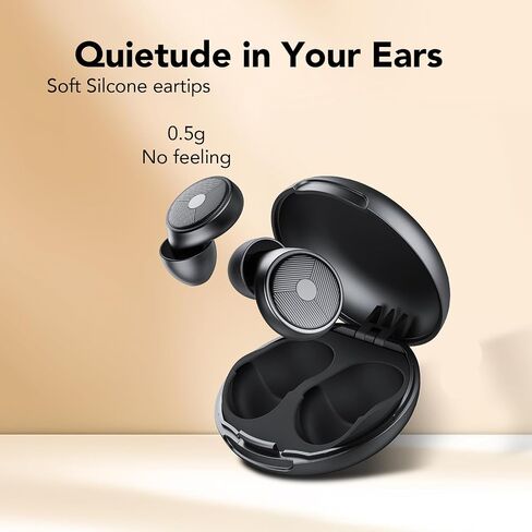 Ear Plugs for Sleeping,Noise Cancelling Silicone Earplugs,Concert,45 dB,Soft and Reusable,Hearing Protection with 8 Earpieces in 4 Sizes(XS/S/M/L),Carrying Bag,for Concert,Sleeping,Black in Kuwait