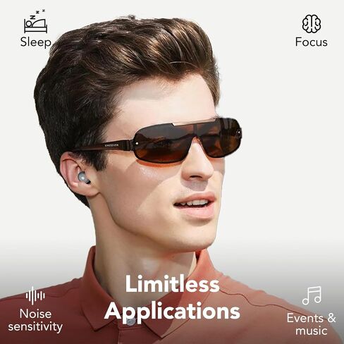 Ear Plugs for Sleeping,Noise Cancelling Silicone Earplugs,Concert,45 dB,Soft and Reusable,Hearing Protection with 8 Earpieces in 4 Sizes(XS/S/M/L),Carrying Bag,for Concert,Sleeping,Black in Kuwait