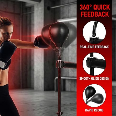 Boxing Bar Punching Bag, Spinning Reflex Bar Adjustable Height 48 to 78 Inches, Suitable for Boxing, MMA, Muay Thai in Kuwait