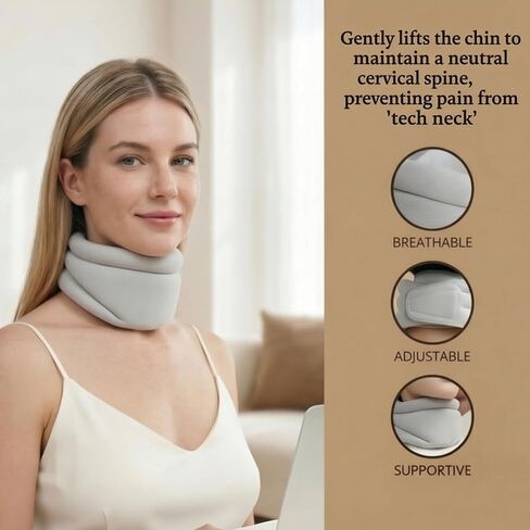 Neck Brace for Neck Pain Relief Support Posture Corrector | Cervical Pillow For Neck Pain Relief, Ergonomic Neck Support, Soft Cervical Collar, Adjustable Neck Corrector in Kuwait