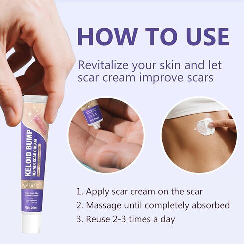 Keloid Bump Removal, Silicone Gel Hydrating Cream for Skin Bumps and Marks | Scar gel-cream intensely hydrates, softens uneven skin texture, for Face & Body in Kuwait