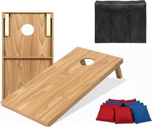 Cornhole Set, Cornhole Boards with 8 Bean Bags,Portable Game Set for Travel Home Office Recreation Tailgate in Kuwait