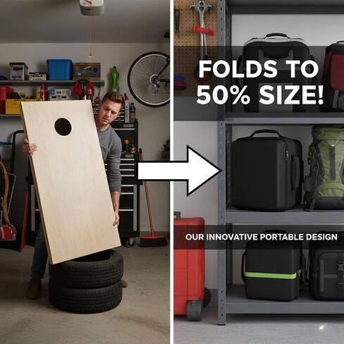 Cornhole Set, Cornhole Boards with 8 Bean Bags,Portable Game Set for Travel Home Office Recreation Tailgate in Kuwait