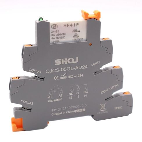 20 قطعة/صندوق 41F-1Z-C2-1 C4 HF41F 24-ZS 12-ZS 5-ZS QJCS-05W-AD24 05WL SPDT 1CO 6A برغي بدون براغي وحدة تتابع رفيعة للغاية (المسمار الأسود، 5 فولت تيار متردد تيار مستمر) in Kuwait
