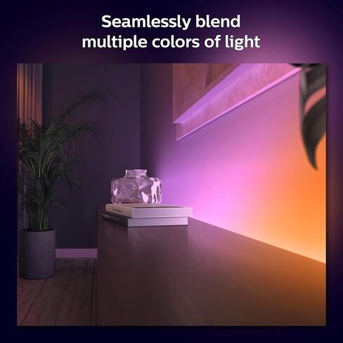 وصلة شريط إضاءة LED ذكي داخلي بطول 3 أقدام من Philips Hue - تأثير متعدد الألوان متدفق - يتطلب مجموعة أساسية - حزمة واحدة - التحكم باستخدام تطبيق Hue - يعمل مع Alexa وGoogle Assistant وApple HomeKit in Kuwait