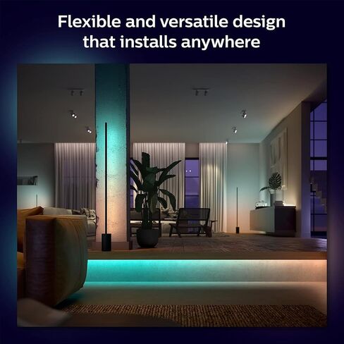 وصلة شريط إضاءة LED ذكي داخلي بطول 3 أقدام من Philips Hue - تأثير متعدد الألوان متدفق - يتطلب مجموعة أساسية - حزمة واحدة - التحكم باستخدام تطبيق Hue - يعمل مع Alexa وGoogle Assistant وApple HomeKit in Kuwait