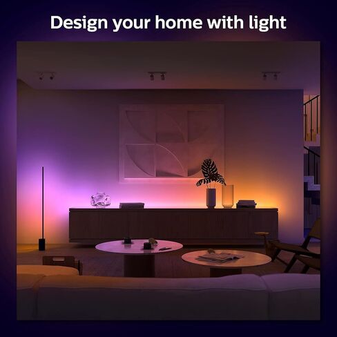وصلة شريط إضاءة LED ذكي داخلي بطول 3 أقدام من Philips Hue - تأثير متعدد الألوان متدفق - يتطلب مجموعة أساسية - حزمة واحدة - التحكم باستخدام تطبيق Hue - يعمل مع Alexa وGoogle Assistant وApple HomeKit in Kuwait