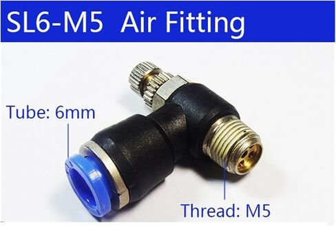 20pcs SL6-M5 Pneumatic Piping Speed Controller One Touch Fitting 6mm to M5 Male Thread in Saudi Arabia