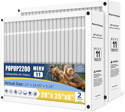 POPUP 2200 MERV 11 Air Filter Compatible with Honeywell POPUP2200 Air Cleaning,20x25x6 Pleated Design Actual Size 21"x24 61/64"x5 21/64"(2-PACKS) in Saudi Arabia