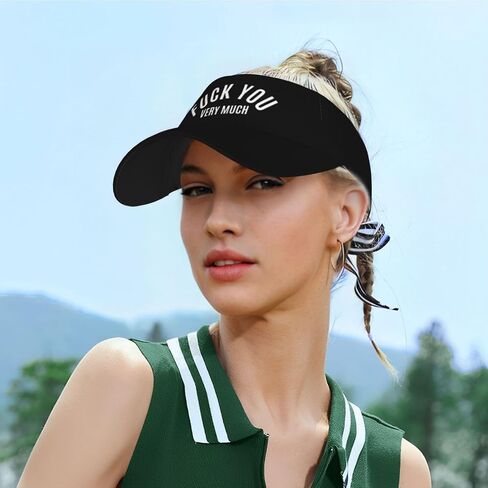 Fuck You Very Much Sunscreen Visor Hat for Women Men Empty Top Tennis Baseball Cap Black Cool Funny Sun Caps Adjustable Golf Hats in Kuwait
