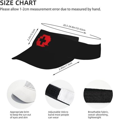Switzerland Flag Sunscreen Visor Hat for Women Men Empty Top Tennis Baseball Cap Black Cool Funny Sun Caps Adjustable Golf Hats in Kuwait
