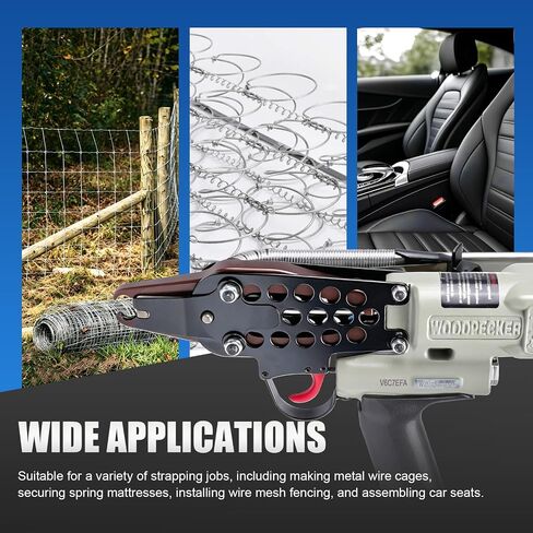 نقار الخشب V6C7EFA 15 مقياس 3/4 بوصة مسدس حلقة هوائية للسياج | قطر إغلاق 7.5-8.3 مم، مع مجلة من الفولاذ المقاوم للصدأ، كماشة حلقة خنزير هوائية للأقفاص، مرتبة زنبركية in Saudi Arabia
