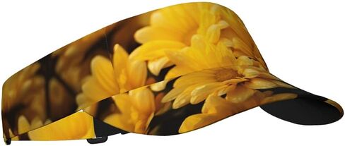 Yellow flower1 Print Sports Sun Visor Hats Adjustable Running Golf Tennis Sun Cap for Women Men in Saudi Arabia