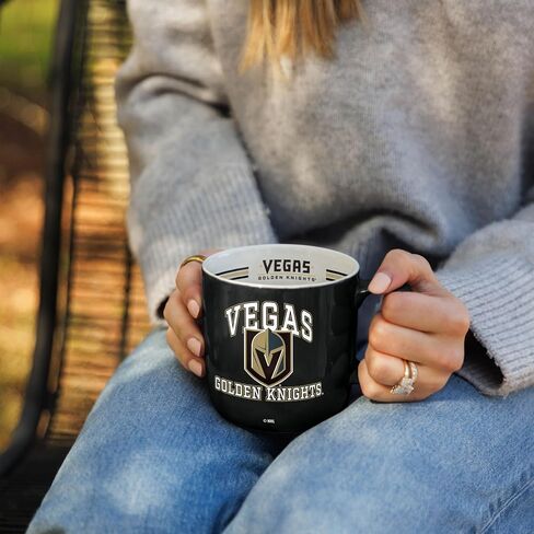 FANMATS NHL Las Vegas Golden Knights 15 oz Stripe Coffee Mug — 15 Fluid Ounces | Ceramic | Officially Licensed | Team Color | Great Gift in Kuwait