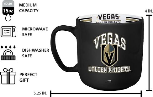 FANMATS NHL Las Vegas Golden Knights 15 oz Stripe Coffee Mug — 15 Fluid Ounces | Ceramic | Officially Licensed | Team Color | Great Gift in Kuwait