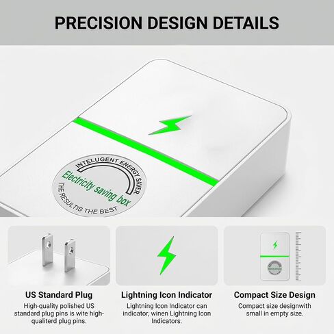4 قطع من جهاز Stopwatt SmartPlug، وصلة جهاز Stop Watt للمنزل والمكتب، قابس الولايات المتحدة، موفر للطاقة بقدرة 30 كيلو وات in Kuwait