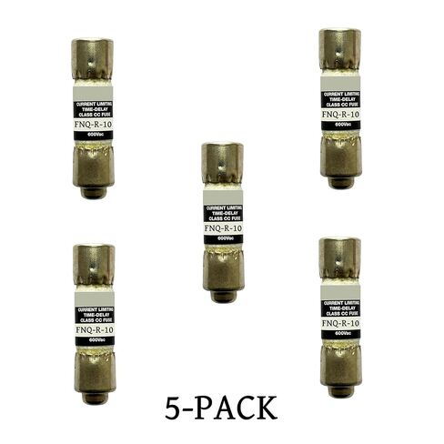 5-Pack New FNQ-R-10 FNQ-R-10A FNQ-R 10A 600Vac Time Delay Fuse，FNQ-R-10A Class CC Current Limiting Fuse in Kuwait