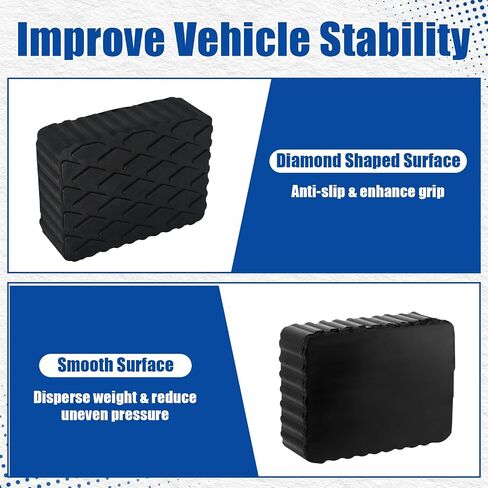 4 Pack Solid Rubber Auto Lift Pads 3000lb Heavy-Duty Jack Stand Pads Anti-Slip Rubber Lift Blocks for 2 & 4 Post Car Lift RV & Garage Lifting Floor Jack 6-1/3" x 4-3/4" x 2" in Kuwait