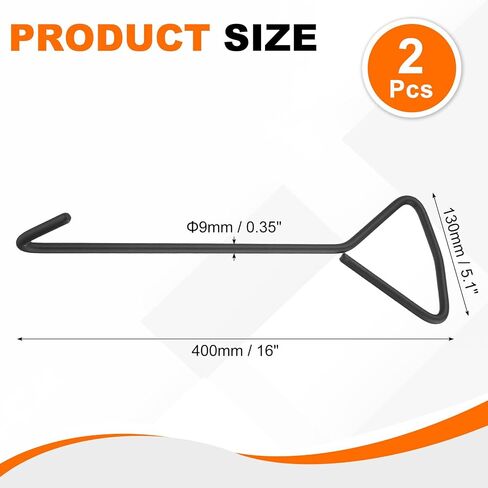 PATIKIL Manhole Hook 16 Inch, 2 Pcs Carbon Steel Lid Manhole Cover Lifter with Blunt Tip for Lifting Pulling Storm Drain Cover, Black in Kuwait