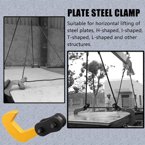 Horizontal Plate Lifting Clamp With Centering Pulley, Heavy-duty 2200 Lb To 22000 Lb Load Capacity, Suitable For Steel Plates, HITL Irregular Structures, And Rock Lifting Tools(3T) in Kuwait