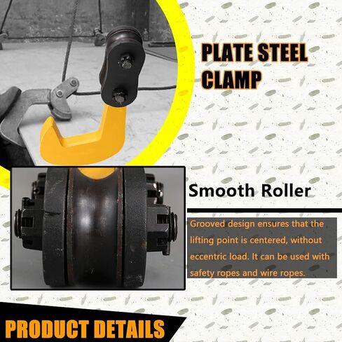 Horizontal Plate Lifting Clamp With Centering Pulley, Heavy-duty 2200 Lb To 22000 Lb Load Capacity, Suitable For Steel Plates, HITL Irregular Structures, And Rock Lifting Tools(3T) in Kuwait