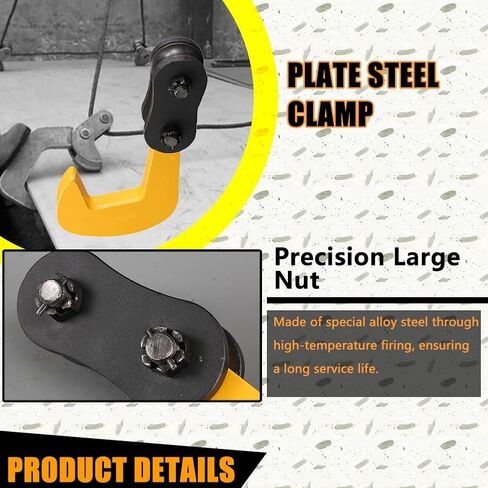 Horizontal Plate Lifting Clamp With Centering Pulley, Heavy-duty 2200 Lb To 22000 Lb Load Capacity, Suitable For Steel Plates, HITL Irregular Structures, And Rock Lifting Tools(3T) in Kuwait