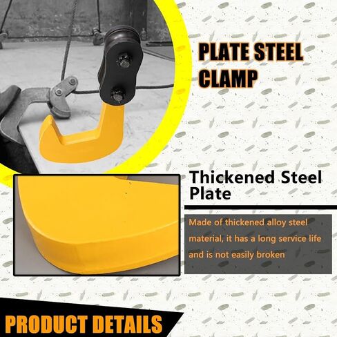 Horizontal Plate Lifting Clamp With Centering Pulley, Heavy-duty 2200 Lb To 22000 Lb Load Capacity, Suitable For Steel Plates, HITL Irregular Structures, And Rock Lifting Tools(3T) in Kuwait
