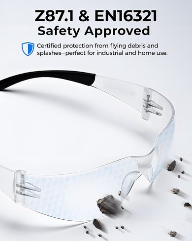 toolant Bulk Clear Safety Glasses with ANSI Z87.1 / UV 400 Standard, Eye Protection for Shooting, Construction and Laboratory in Kuwait
