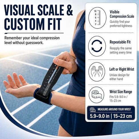Ultra-Thin TFCC Wrist Brace, 3D Gel Pad, Navy Blue, 1-Pack | Visual Scale, for Ulnar Wrist Pain, Cartilage Injury, Tennis, Golf, Weightlifting, Daily Protection in Kuwait