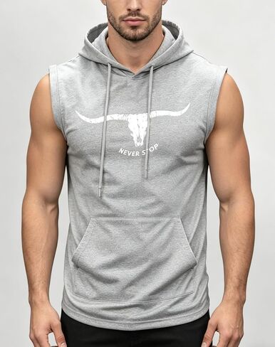 Men’s Sleeveless Hoodie Tank Top Summer Casual Shirt Breathable Loose Fit for Outdoor Sports Size S-2XL in Kuwait