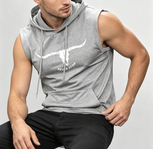 Men’s Sleeveless Hoodie Tank Top Summer Casual Shirt Breathable Loose Fit for Outdoor Sports Size S-2XL in Kuwait
