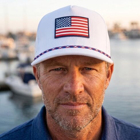 USA American Flag Golf Hat, Performance Rope Cap, Patriotic USA Hat – Adjustable, Breathable in Kuwait