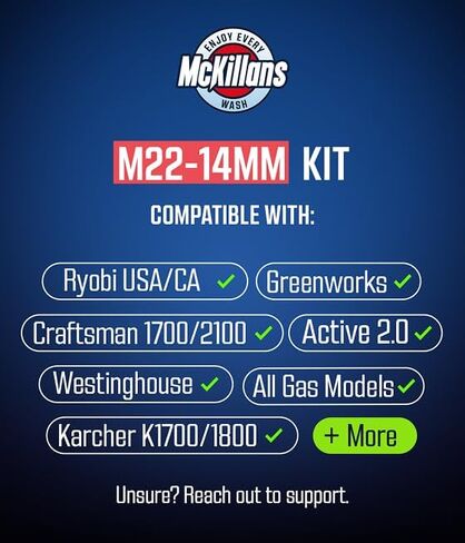 مجموعة التوصيل السريع لغسالة الضغط الأوتوماتيكية McKillans® 2025 M22-14mm - تركيبات غسالة الضغط سريعة التوصيل M22 إلى 3/8 - ملحقات غسالة الطاقة - مجموعة محول الخرطوم - مجموعة مكونة من 8 قطع (الفولاذ المقاوم للصدأ) in Kuwait