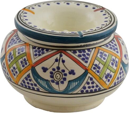 Moroccan Handmade Ceramic Ashtrays Smokeless Cigar Exquisite design with Vivid Colors X-large in Kuwait