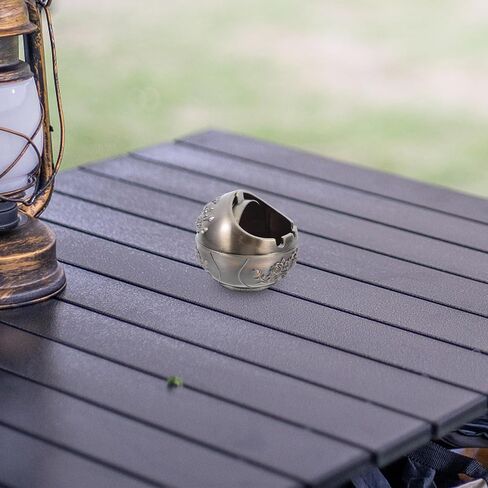 Decorative Metal Ashtray with Lid Small Vintage Smokeless Portable Pocket | Ash Tray Bronze Rose for Home Indoor Outdoor Patio Use in Kuwait