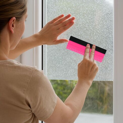 ممسحة مطاطية كبيرة احترافية للفينيل، والشارات، وورق الملصقات، وورق الحائط، وممسحة أداة تنعيم ورق الحائط كبيرة الحجم مع مسطرة لصنع اللافتات وفيلم تلوين النافذة الرسومية (وردي، 8 بوصة) in Kuwait