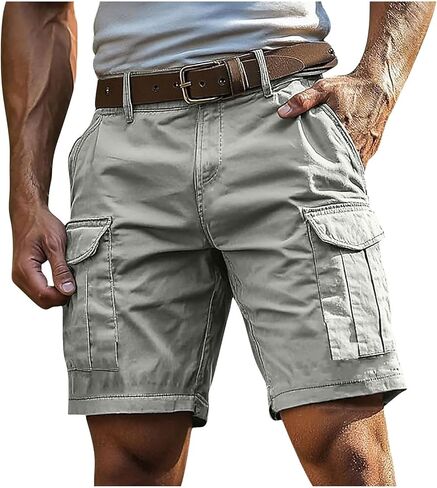Men's 5 Inch Cargo Shorts Relaxed Fit Quick Dry Stretch Tactical Hiking Shorts Button-Fly Outdoor Work Multi-Pocket in Kuwait