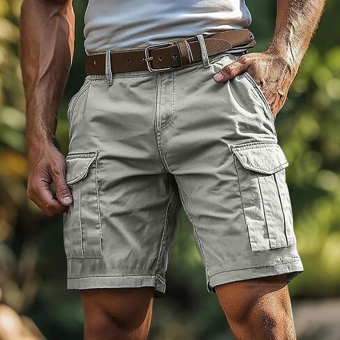 Men's 5 Inch Cargo Shorts Relaxed Fit Quick Dry Stretch Tactical Hiking Shorts Button-Fly Outdoor Work Multi-Pocket in Kuwait