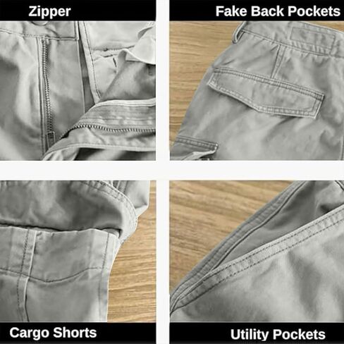 Men's 5 Inch Cargo Shorts Relaxed Fit Quick Dry Stretch Tactical Hiking Shorts Button-Fly Outdoor Work Multi-Pocket in Kuwait