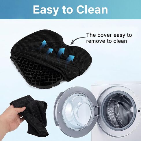 Kayak Seat Cushion, Thicken Gel Boat Cushion, Anti-Slip Waterproof Canoe Rowing Stadium Pad with Removable Cover for Sit in Kayak Inflatable Canoe Fishing Kayak Accessories for Fishing Rowing Stadium in Kuwait