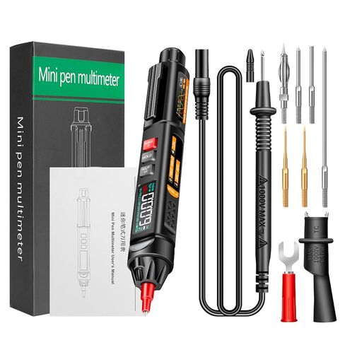 A3009 Mini Pen Multimeter with Voice Broadcast 6000 Counts Voltmeter VA Reverse LCD Display Flash NCV Tester for Vole Resistance acitance Temperature On/Off Diode Phase Sequence in Kuwait