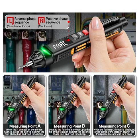 A3009 Mini Pen Multimeter with Voice Broadcast 6000 Counts Voltmeter VA Reverse LCD Display Flash NCV Tester for Vole Resistance acitance Temperature On/Off Diode Phase Sequence in Kuwait