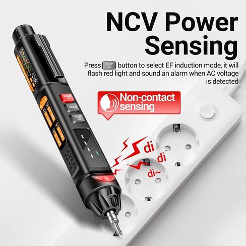 A3009 Mini Pen Multimeter with Voice Broadcast 6000 Counts Voltmeter VA Reverse LCD Display Flash NCV Tester for Vole Resistance acitance Temperature On/Off Diode Phase Sequence in Kuwait