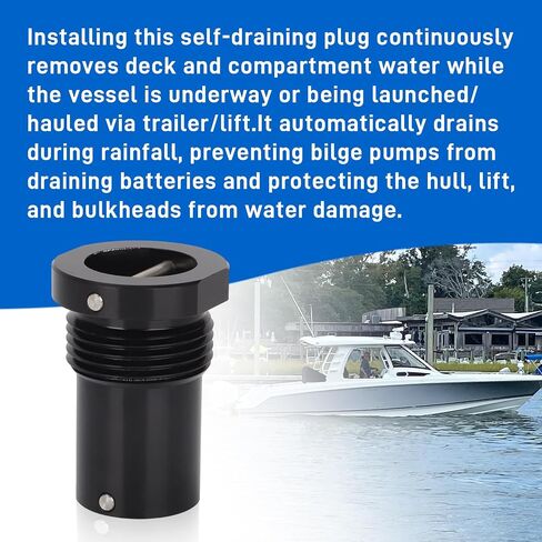 motoparty Self-Bailing Boat Drain Plug for Boston Whaling Ship Internal Threaded Deck Drains in Kuwait