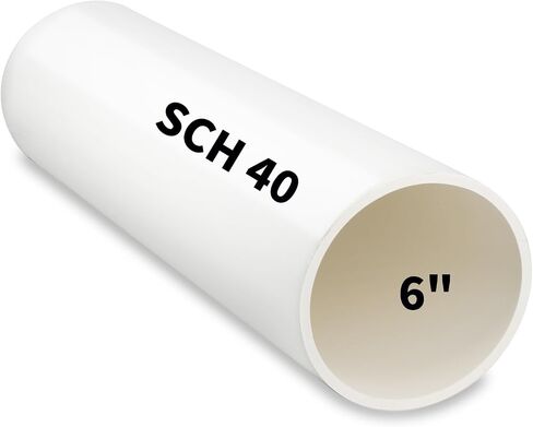 6 inch PVC Pipe Schedule 40 4Ft PVC Pipes Tube for Home DIY,Garden, Greenhouse, Workshop and Farm in Kuwait