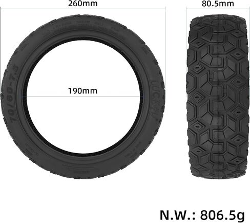 استبدال الإطارات المطاطية المقاومة للانفجار 70/60-7.5 11 بوصة لـ Segway Ninebot Max G3، ZT3، ZT3 Pro KickScooter أجزاء عجلة الإطارات الكهربائية (1) in Kuwait