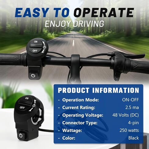 استبدال مفتاح الطاقة والإضاءة Ebike 48 فولت للدراجة الكهربائية Jetson Bolt & DYU D1F، جزء إصلاح مفتاح التحكم في التشغيل/الإيقاف ذو 4 دبابيس in Kuwait